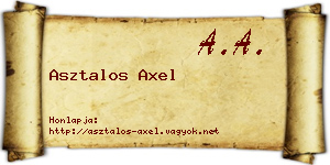 Asztalos Axel névjegykártya